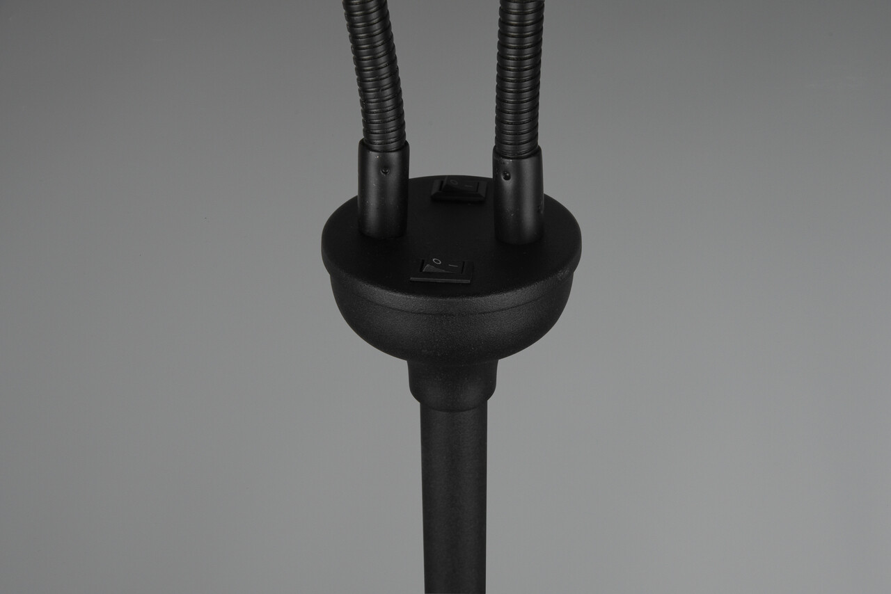 Lampadar Tommy, RL, 60x25x130 cm, 40W, 2x E14, metal/textil, negru mat