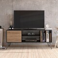 Comoda TV Mistico, Zena Home, 140x35.5x58.7 cm, maro/negru