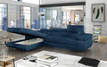Coltar extensibil stanga 4 locuri ELTAP, Armd-64, Armando, 289x203x85 cm, lemn/poliester, albastru inchis