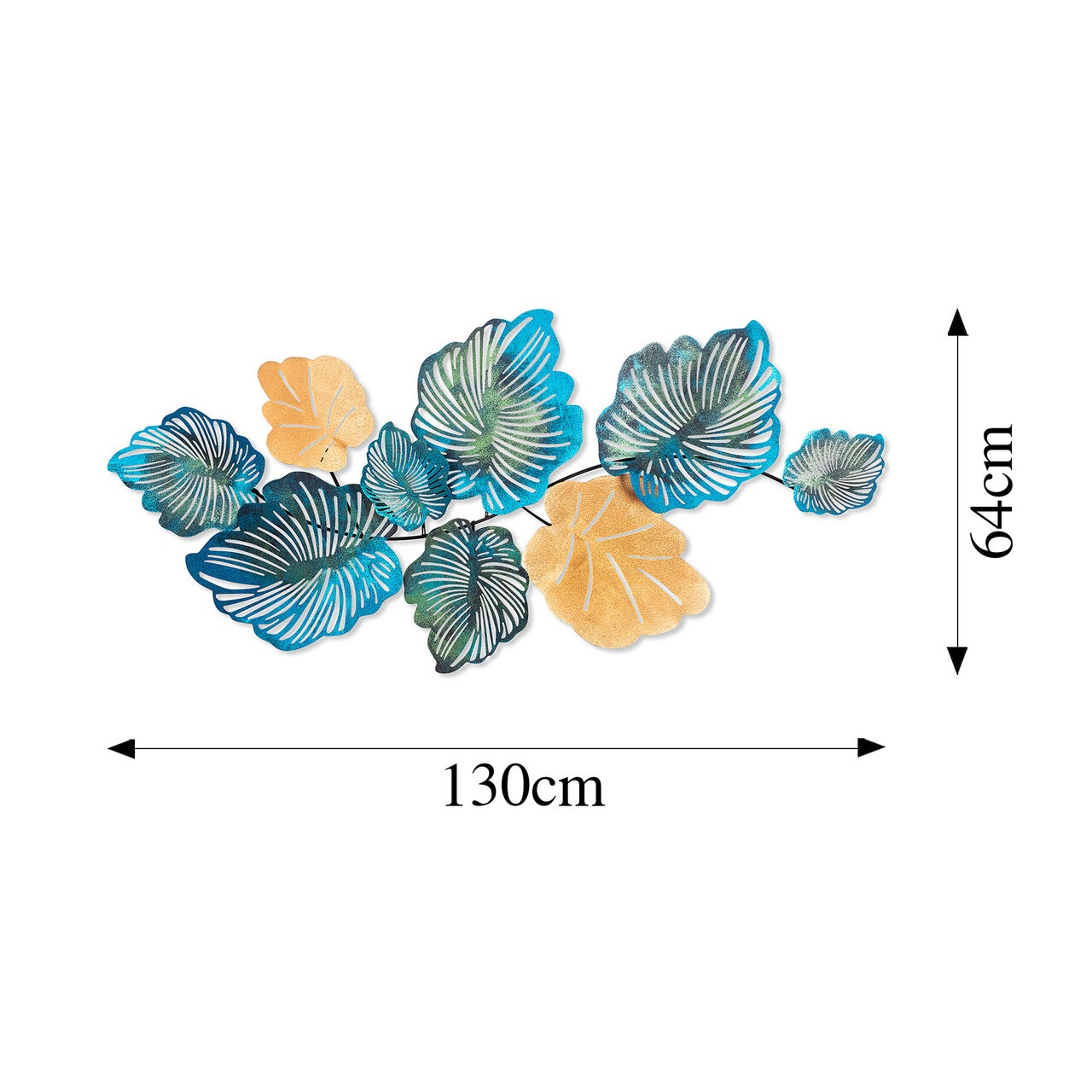 Decoratiune de perete, Palm, Metal, Dimensiune: 130 x 64 cm, Multicolor