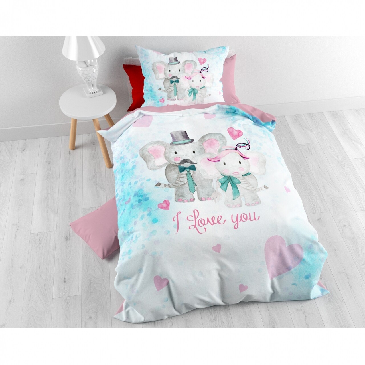 Lenjerie De Pat Pentru O Persoana, Baby Love Multi, Royal Textile, 2 Piese, 140 X 200 Cm, 100% Bumbac, Multicolora