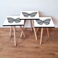 Set masute 3 piese, Leona, 3SHP12, Alb / Antracit