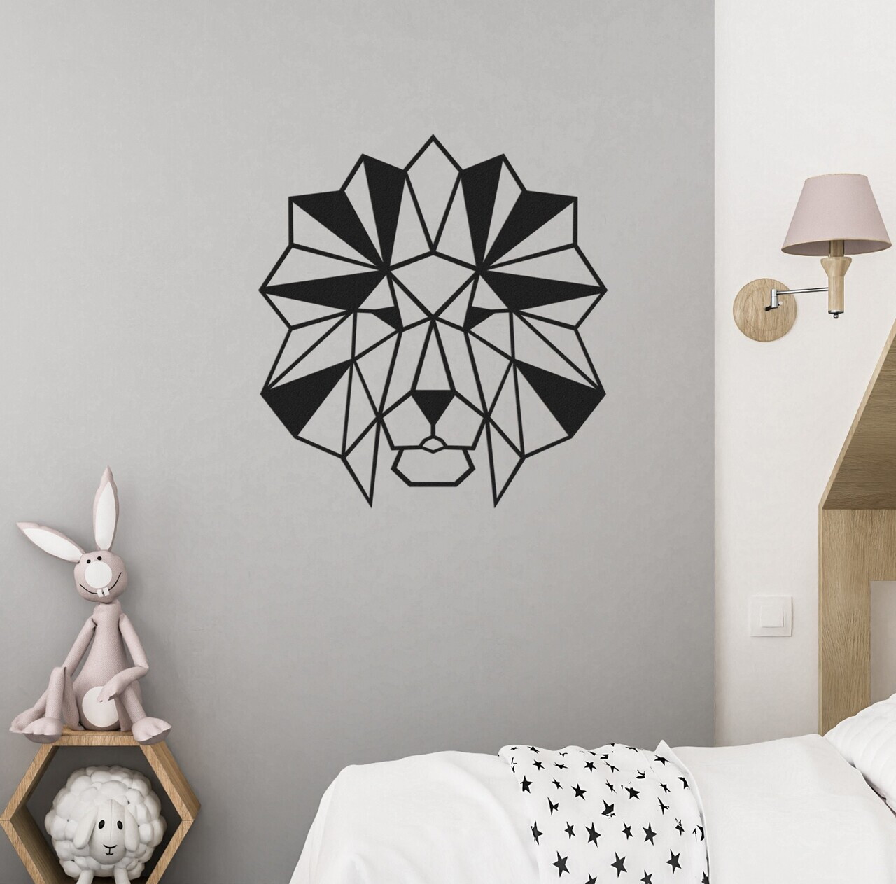 Decoratiune de perete, DEC-BL008, Dimensiune: 40 x 40 cm, Negru — imaginea 2