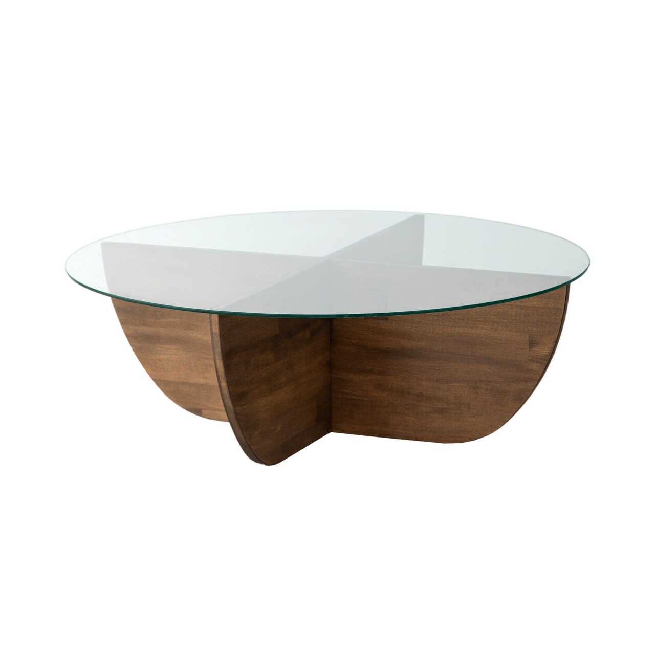 Masuta de cafea, Neostill, Lily Wood, 90x30x90 cm, Blat: 100% STICLA CALITA, Maro