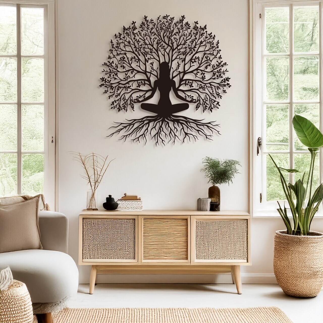 Decoratiune de perete, DCV-1081-MT, Dimensiune: 80 x 80 cm, Negru — imaginea 2