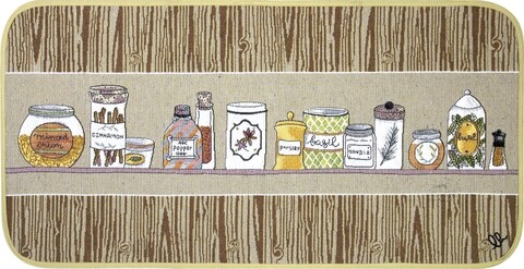Covor pentru bucatarie, Olivo Tappeti, Carpet Queen 2, Jars, 55 x 270 cm, 80% bumbac, 20% poliester, multicolor