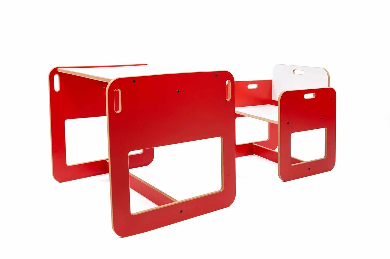 Set masa si scaun pentru copii, Hanah Home, Dove, Rosu/Alb - view 6