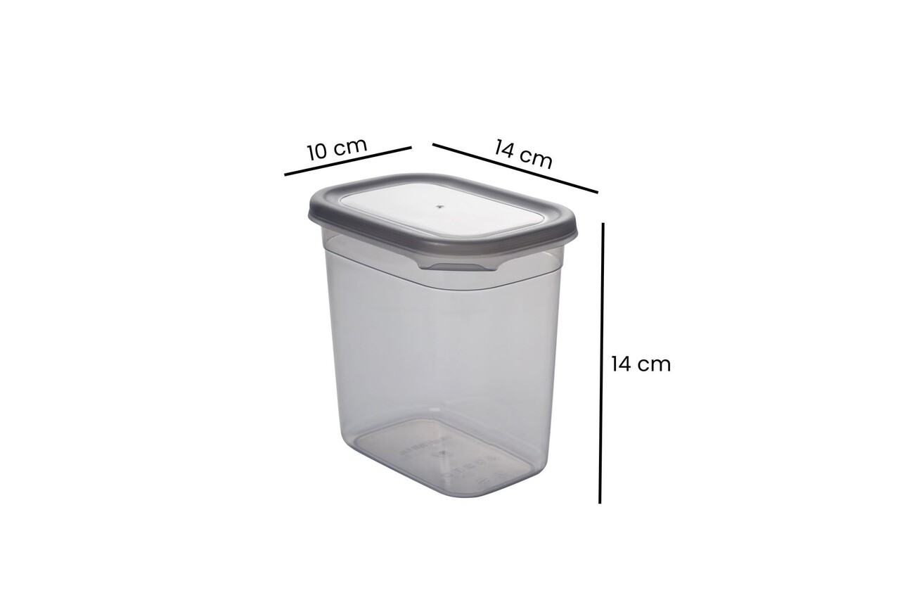 Set recipiente depozitare, Hermia, 964FRM5341, Dimensiune: 14 x 14 x 10 cm / 1150 ml (4 bucăți), Antracit - view 8