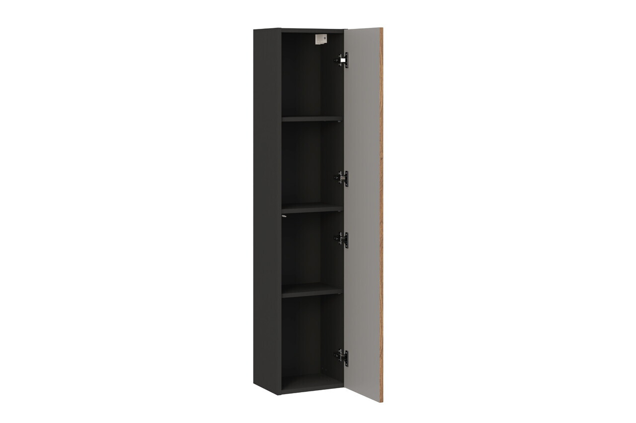 Dulap inalt cu usa, cu fixare pe perete, Talia Casella, Comad, 30x25.5x140 cm, MDF/PAL laminat, stejar casella/negru mat — imaginea 3