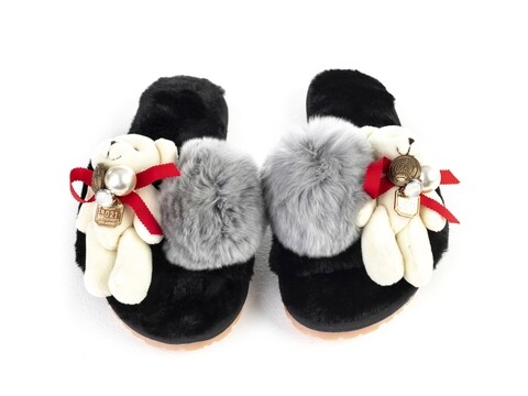 Papuci de casa dama Funky Steps, Aria Black, marimea 39-40 Funky Steps