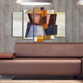 Set 5 tablouri decorative, 5PATK-224, Canvas, 19 x 70 cm, Multicolor