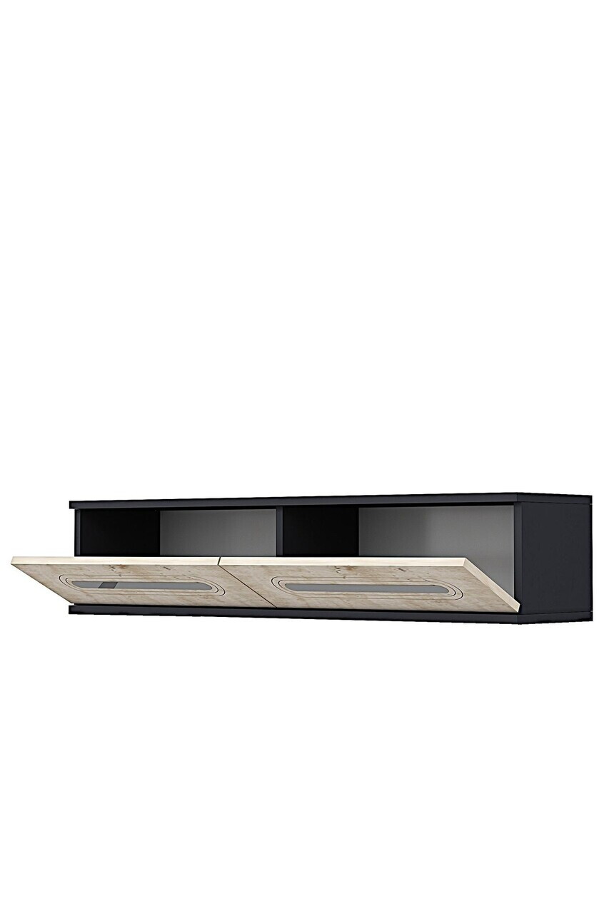 Dulap, Hanah Home, Rany 120, 120x25.5x29.6 cm, Antracit / Travertin / Argint — imaginea 6