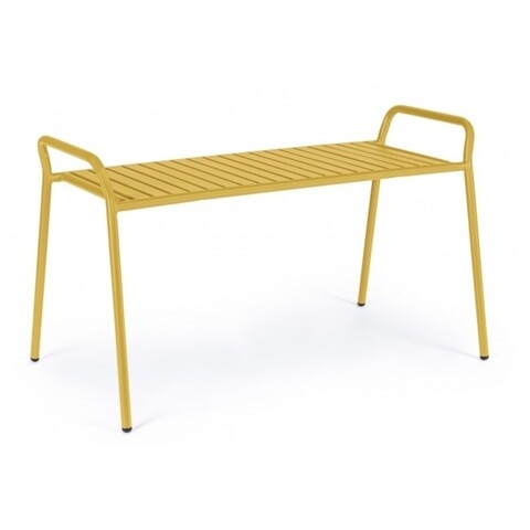 Banca pentru gradina, Dalya, Bizzotto, 88x35x51 cm, otel, ocru, finisaj mat
