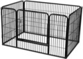 Tarc pentru caini  panouri de fier, Feandrea, 122x80x70 cm, negru