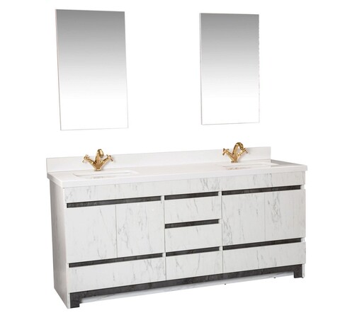 Set mobilier de baie (3 piese), Jussara, Edisto 72, Alb/Negru