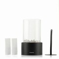 Semineu decorativ de masa cu bioetanol Heatfir, InnovaGoods, Ø16 x 26.5 cm, fara fum, sticla/fier