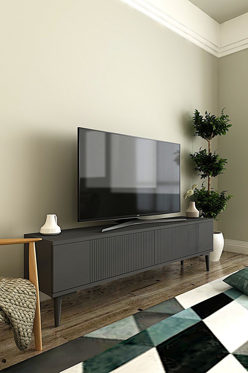 Comoda TV, Hanah Home, Corsa 120, 120x40.5x32 cm, Antracit - imagine 2