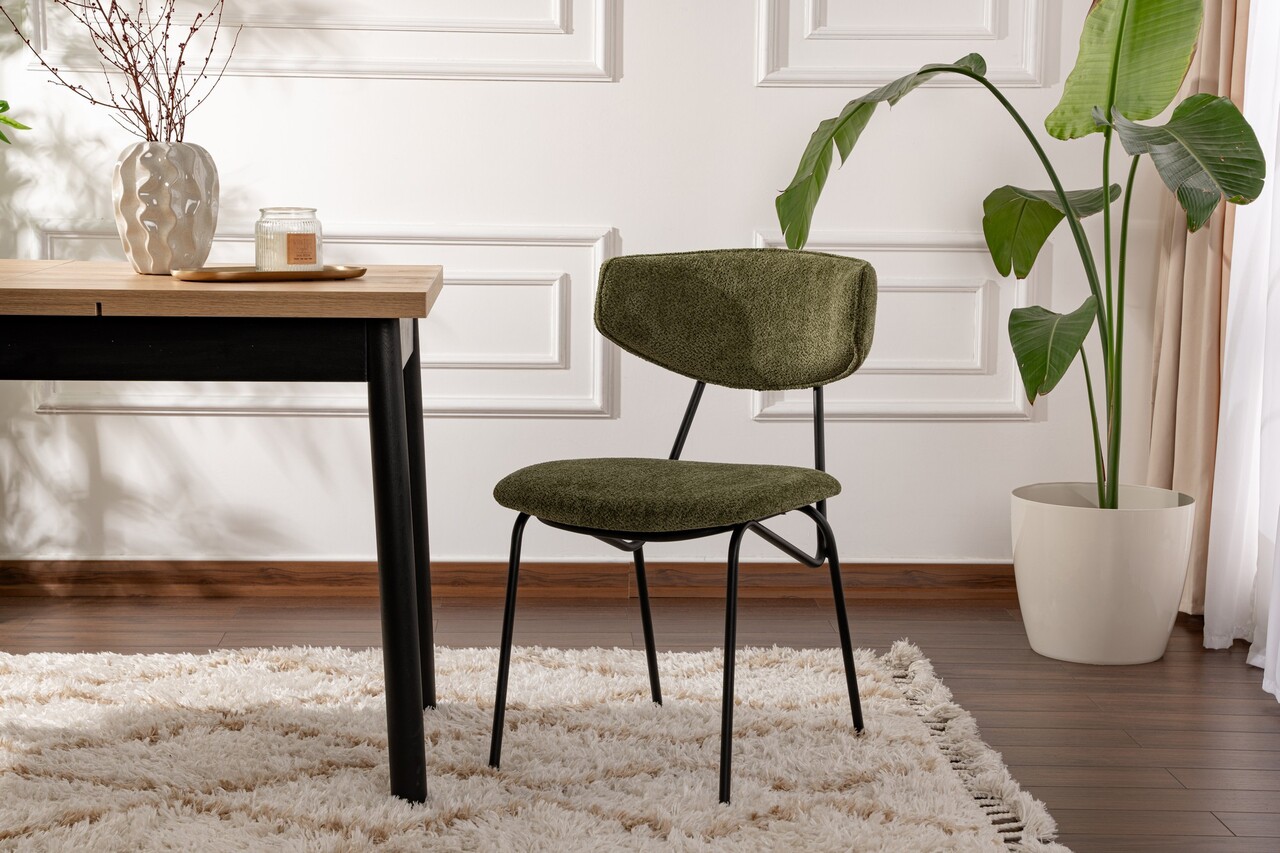 Set scaune 2 piese, Wayland, Nancy, Verde/Negru