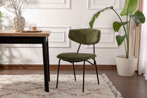 Set scaune 2 piese, Wayland, Nancy, Verde/Negru