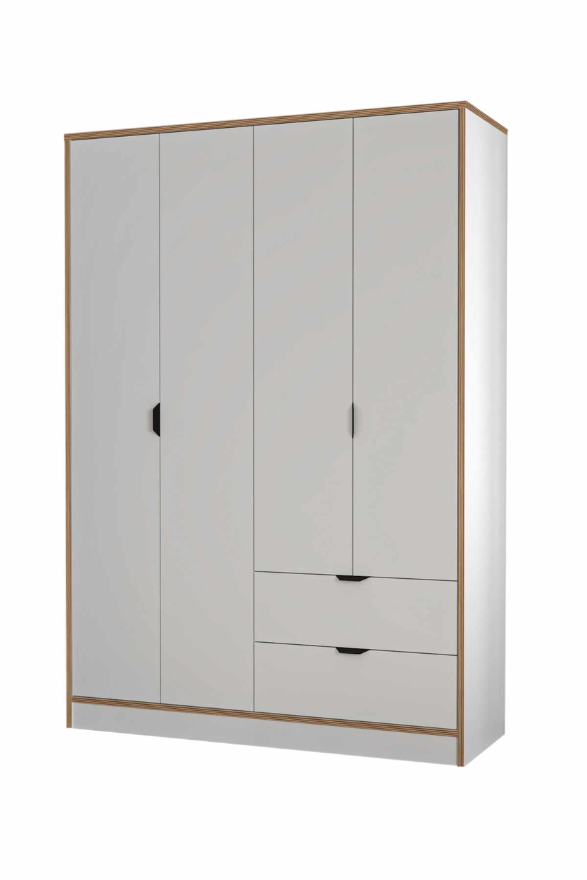 Dulap pentru haine, Hanah Home, Arden 4, 145x182x44 cm, Alb - view 9
