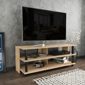 Comoda TV, Retricy, Pueblo, 120x44.6x47.4 cm, PAL, Negru / Stejar
