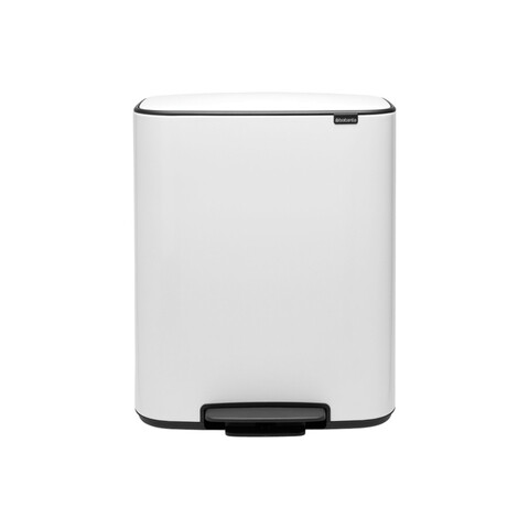 Cos de gunoi cu pedala, Brabantia, Bo Pedal, 60 L, 36.3x54.1x65.2 cm, otel, alb