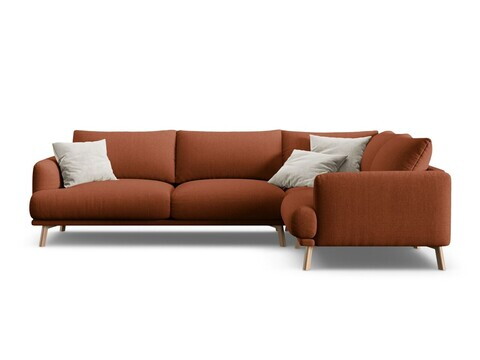 Coltar dreapta 4 locuri, Naomi, Micadoni Home, 280x195x75 cm, tesatura structurata, caramiziu