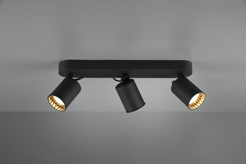 Plafoniera Pago, TRIO, 41x7x15 cm, 35W, 3x GU10, metal, negru mat