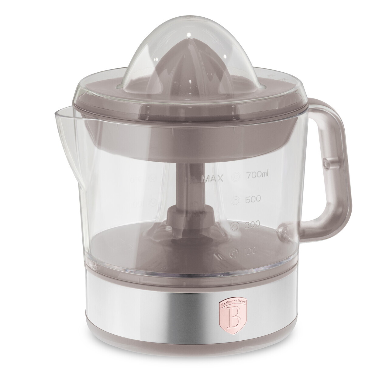 Storcator electric de citrice Berlinger Haus, Taupe, 40W, 700 ml, plastic/inox, taupe mat/transparent - imagine 5