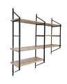 Raft de perete, Valovi, Raffy6, 120x120x28 cm, PAL, Negru / Pin Atlantic