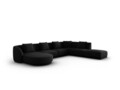 Coltar panoramic dreapta 6 locuri, Tulum, Cosmopolitan Design, 330x255x70 cm, tesatura chenille, negru