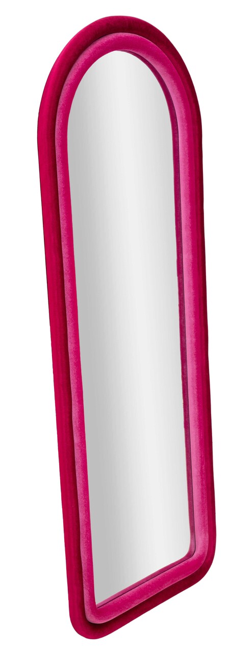 Oglinda decorativa Cloe, Mauro Ferretti, 60x160 cm, MDF/rama acoperita cu catifea, fucsia