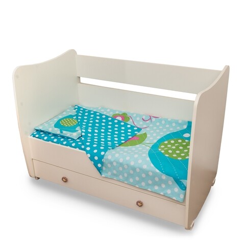 Lenjerie de pat pentru copii Elephant, U-grow, 3 piese, bumbac, multicolor