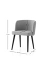 Set scaune 4 piese, Nmobb, Soft, Negru / Gri deschis