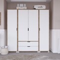 Dulap pentru haine, Miwood, Nisan 1600-024, Nuc deschis / Alb
