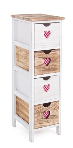 Comoda Chalet, Bizzotto, 26 x 32 x 81 cm, lemn de paulownia