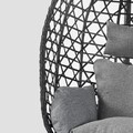 Leagan/balansoar gradina Nido, Homla, 106x104x184 cm, otel/ratan/poliester, gri