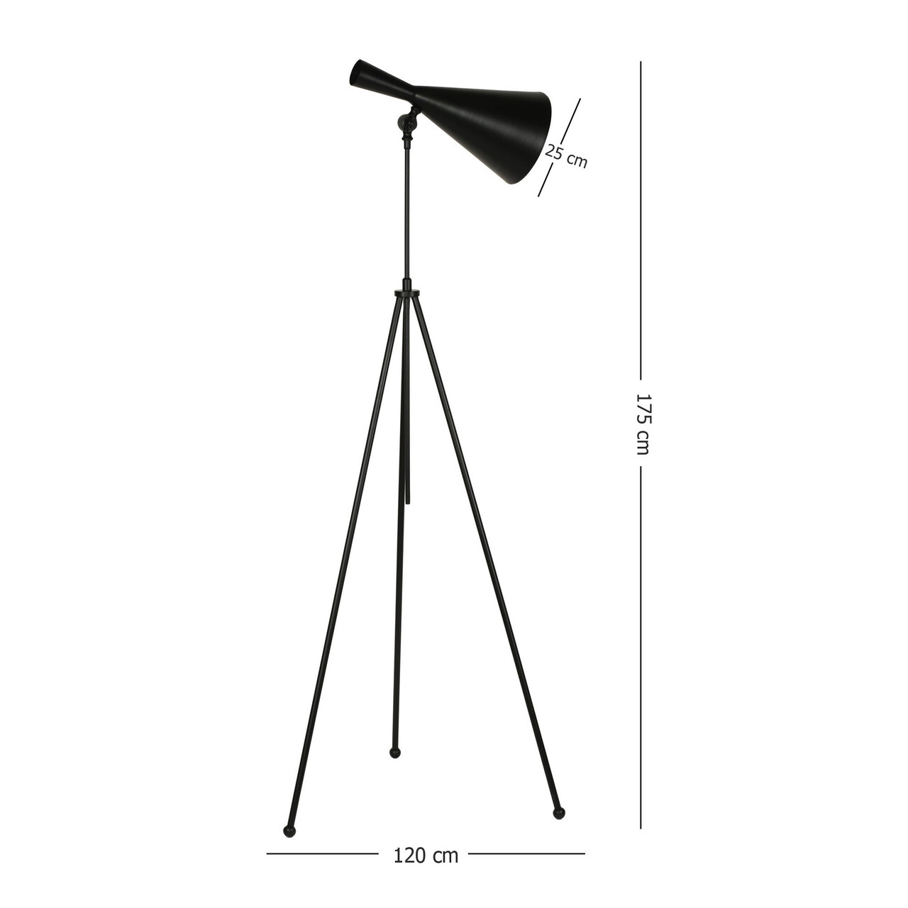 Lampadar, Luin, 534LUN3246, Metal, Negru
