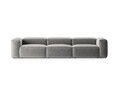 Canapea 4 locuri, Bergamo, Cosmopolitan Design, 364x108x70 cm, tesatura structurata, gri deschis