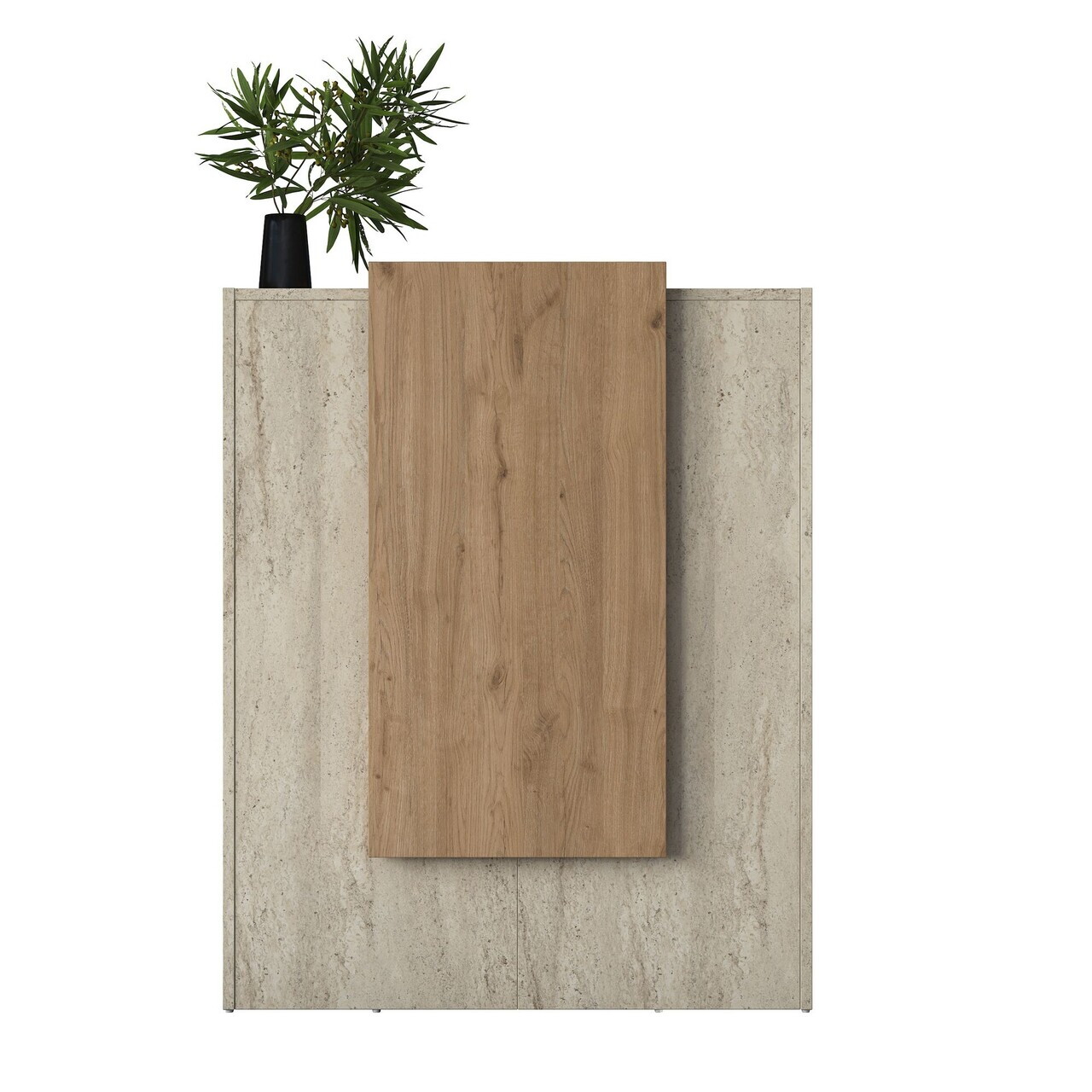 Masa de receptie, Hanah Home, MA104, 90x110x40 cm, PAL melaminat, Travertin / Nuc - view 7