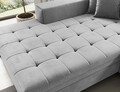 Coltar extensibil stanga 4 locuri ELTAP, Sol-20, Solange, 292x196x84 cm, lemn/poliester, gri deschis