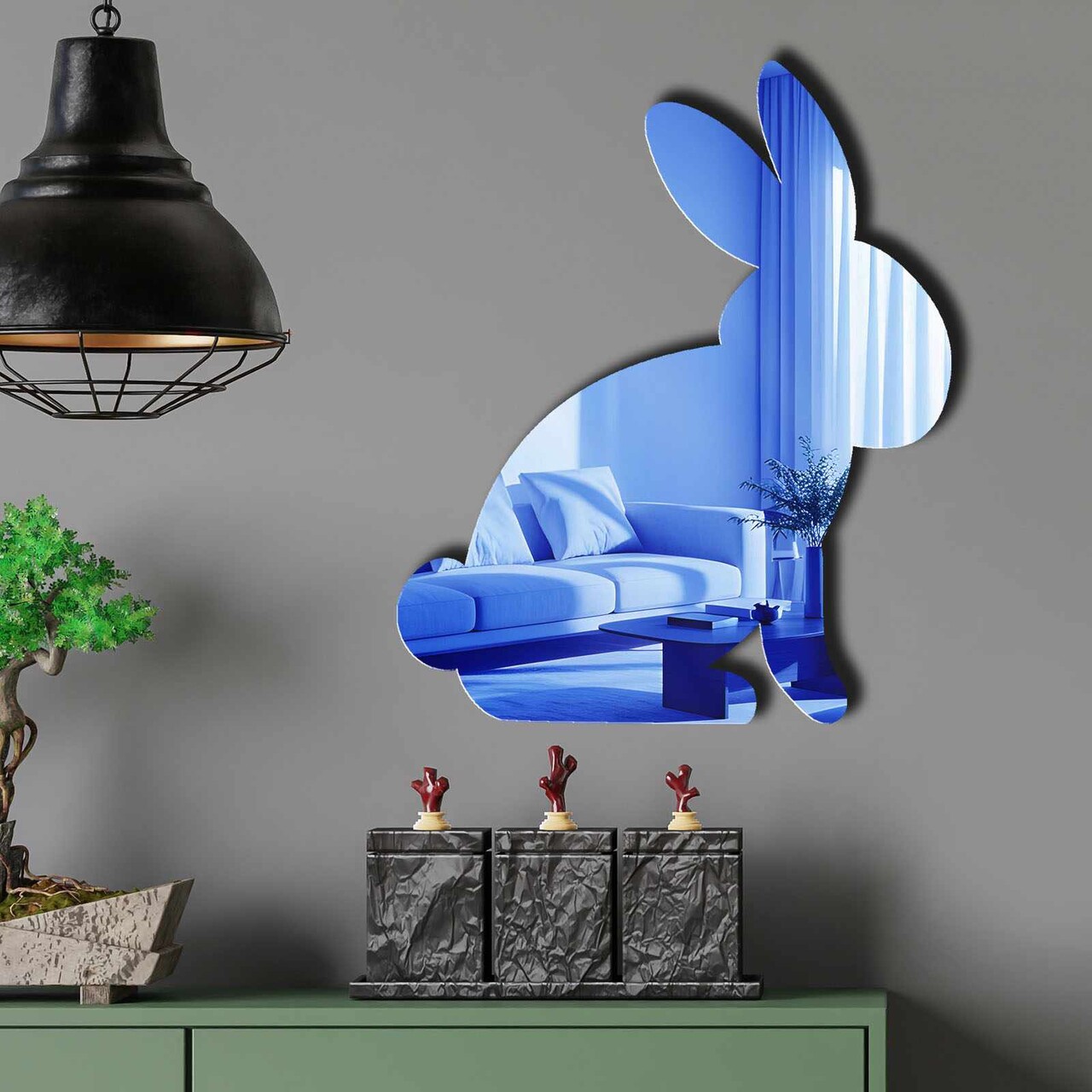 Oglinda decorativa EAS001BLUE Partea de jos: 100% EVA (Grosime: 10 mm) Albastru