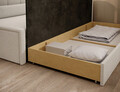 Canapea extensibila brat dreapta 3 locuri, ELTAP, Fulgeo, 214x82x77 cm, lemn/catifea din poliester, alb