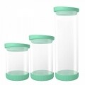 Recipient Green, Jocca, 480 ml, sticla/silicon, transparent/verde