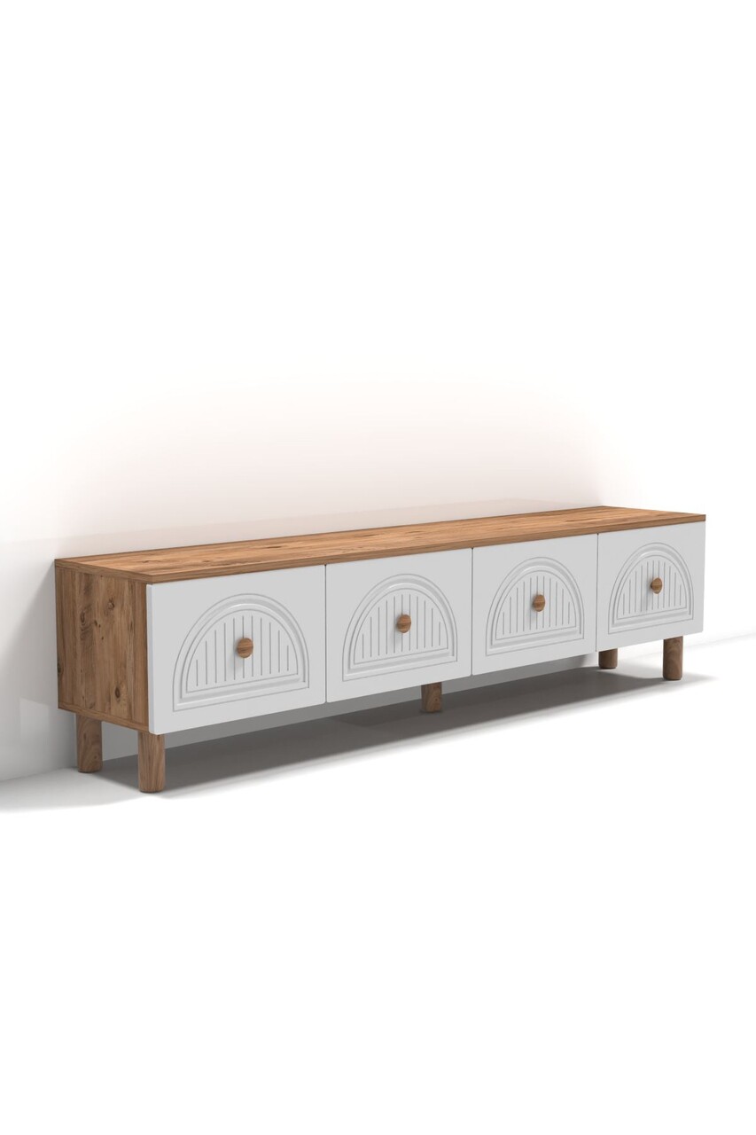 Comoda TV, Hanah Home, Arcera, 180x47x35 cm, PAL, Pin Atlantic / Alb - view 5