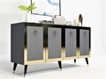 Consola, Olivia, Bare, 150x40x80 cm, PAL , Antracit / Aur