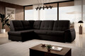 Coltar extensibil stanga 3 locuri ELTAP, LT-22FL, Sado, 272x192x95 cm, lemn/poliester, maro inchis