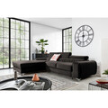 Coltar extensibil stanga 3 locuri ELTAP, LT-97RIV, Grayson, 278x205x92 cm, lemn/poliester, gri inchis