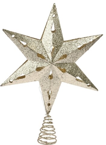 Varf luminos pentru brad star, 23x33 cm, fier, auriu