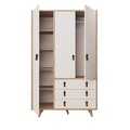 Dulap pentru haine, Mod Design, Franky, 120 x 187 x 52 cm, pal melaminat, stejar/alb